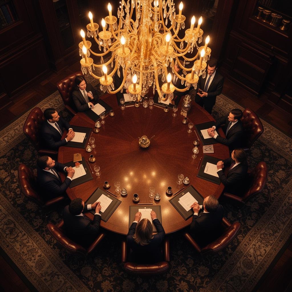 Mesa redonda de empresários